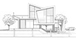 house concept 3d rendering architectural sketch