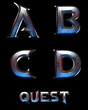 Quest 3D heavy metal Fantasy Alphabet - 3D Illustration