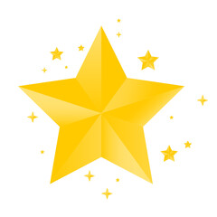 Golden yellow Star Vector clipart background Elements