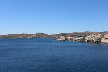 Wall Mural - View of the bay in Syros island in Greece