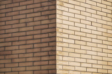 Poster - Bricks wall. Close up of a wall made of clay bricks. 