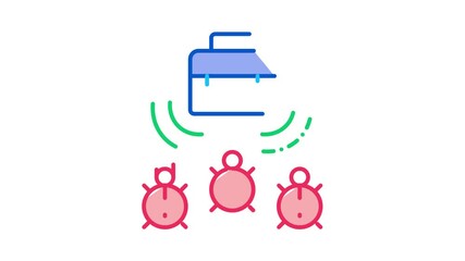 Wall Mural - bugs for listening in briefcase Icon Animation. color bugs for listening in briefcase animated icon on white background