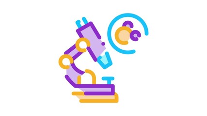 Wall Mural - microscope for medicine Icon Animation. color microscope for medicine animated icon on white background