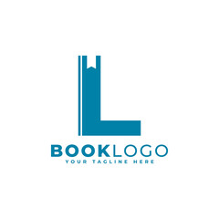 Wall Mural - Letter Initial L Book Logo Design. Usable for Education, Business and Building Logos. Flat Vector Logo Design Ideas Template Element