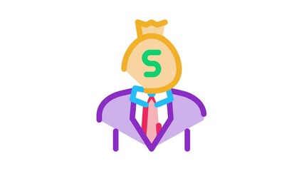 Sticker - investor Icon Animation. color investor animated icon on white background