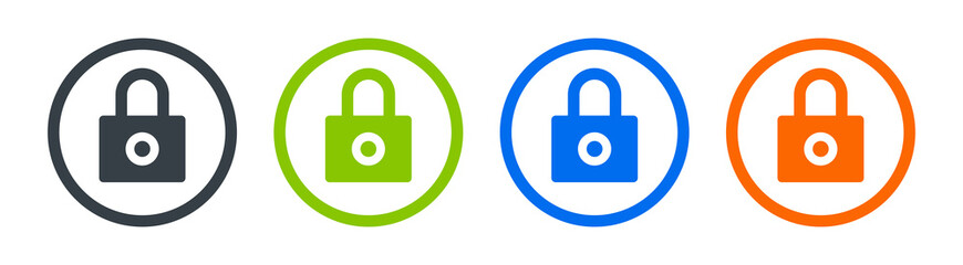 Fototapete - Padlock, lock, keyhole icon set. Security and password concept.