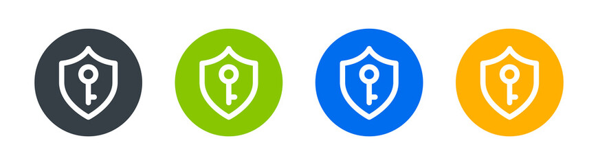 Sticker - Technology security icons set. Protection and safety symbol