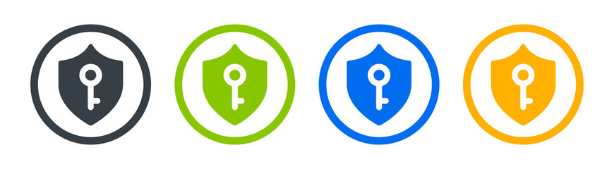 Aufkleber - Secure shield icon vector. Privacy key access icon.