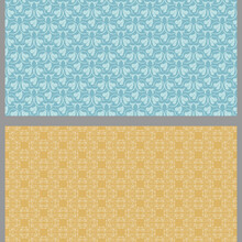 Abstract Background Patterns With Decorative Elements In Retro Style. Set. Used Colors: Blue, Brown, Wallpaper. Seamless Pattern, Texture. Vector Illustration