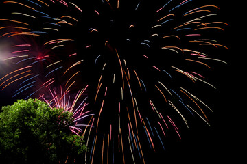 fireworks exploding in the night sky celebrating the 4th of july