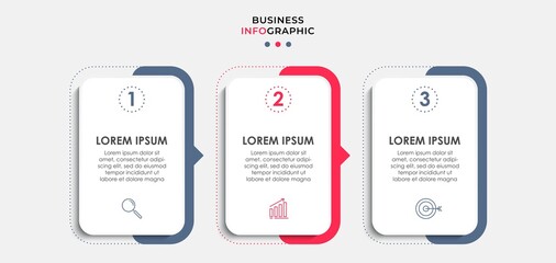 vector infographic design business template with icons and 3 options or steps. can be used for proce