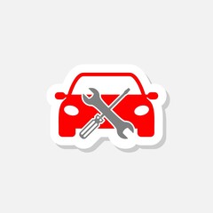 Wall Mural - Car repair icon isolated on gray background