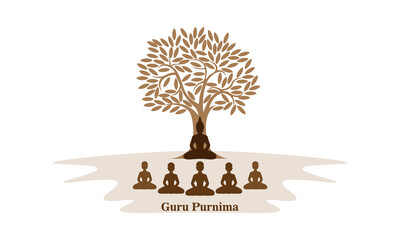 guru purnima is written in hindi calligraphic text. vector illustration of guru purnima celebrated o