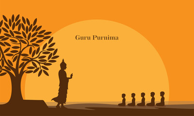 vector illustration of guru purnima celebrated on hindu month of ashadha. celebration in india and n