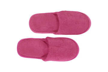 red comfortable slippers isolate on white background  ,clipping path included for design.