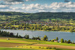 Blick auf den Ort Öhningen und die Halbinsel Höri, Bodensee, Baden-Württemberg, Deutschland