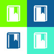 Book With Bookmark Flat four color minimal icon set