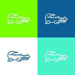 Sticker - Alligator Flat four color minimal icon set