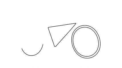 Wall Mural - Self drawing animation of bike, bicycle outline.
