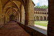 BOURG-EN-BRESSE, FRANCE, June 29, 2021 : In a cloister of Brou Royal Monastery
