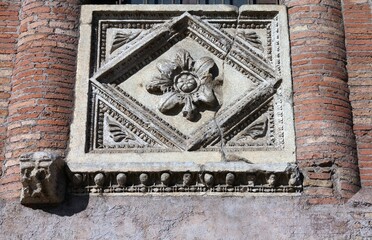 Wall Mural - Floral ornament stonework in Rome, Italy