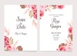 pink flower floral wedding invitation card template