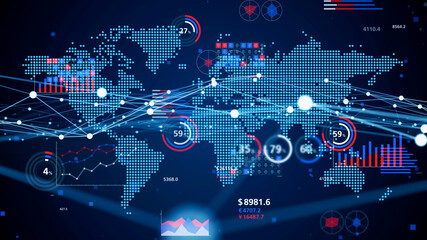 Poster - グローバルネットワーク　世界地図とグラフ