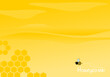 © Thanawat - Honeycomb with hexagon grid cells on yellow background vector illustration.