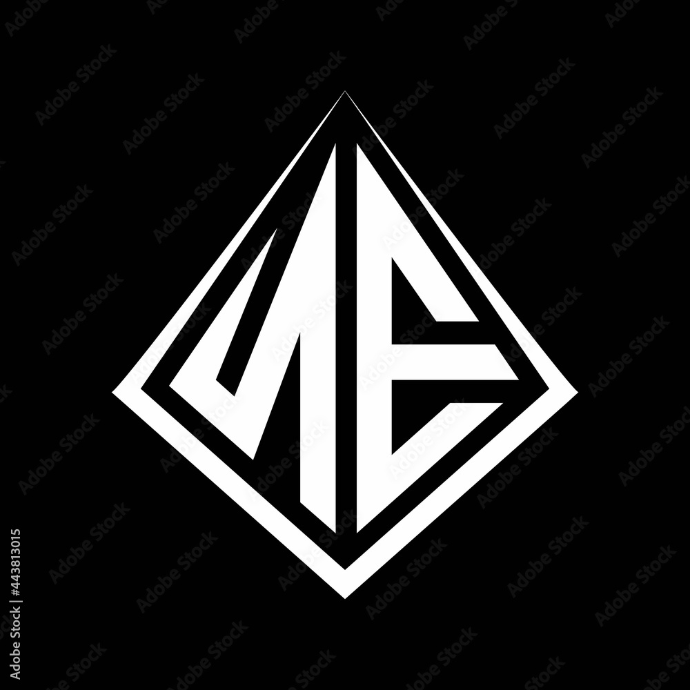 NE logo letters monogram with prisma shape design template Stock Vector ...
