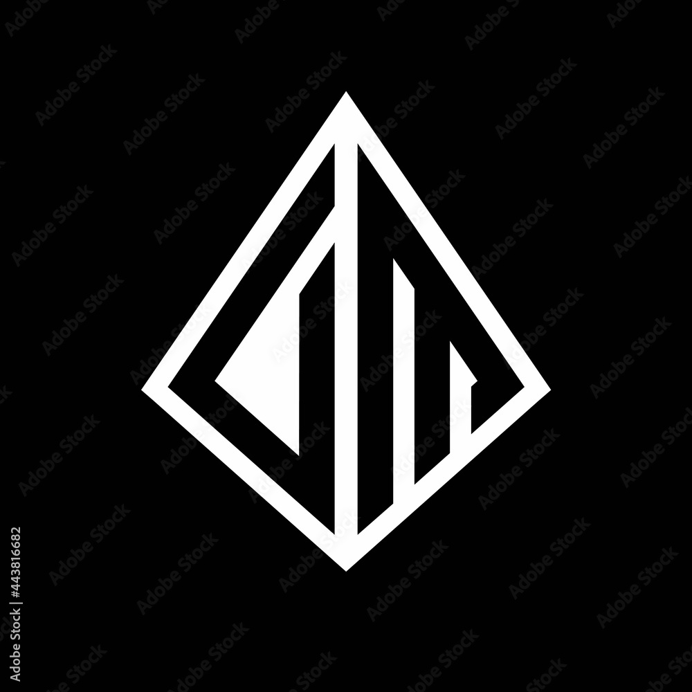 DM logo letters monogram with prisma shape design template Stock Vector ...