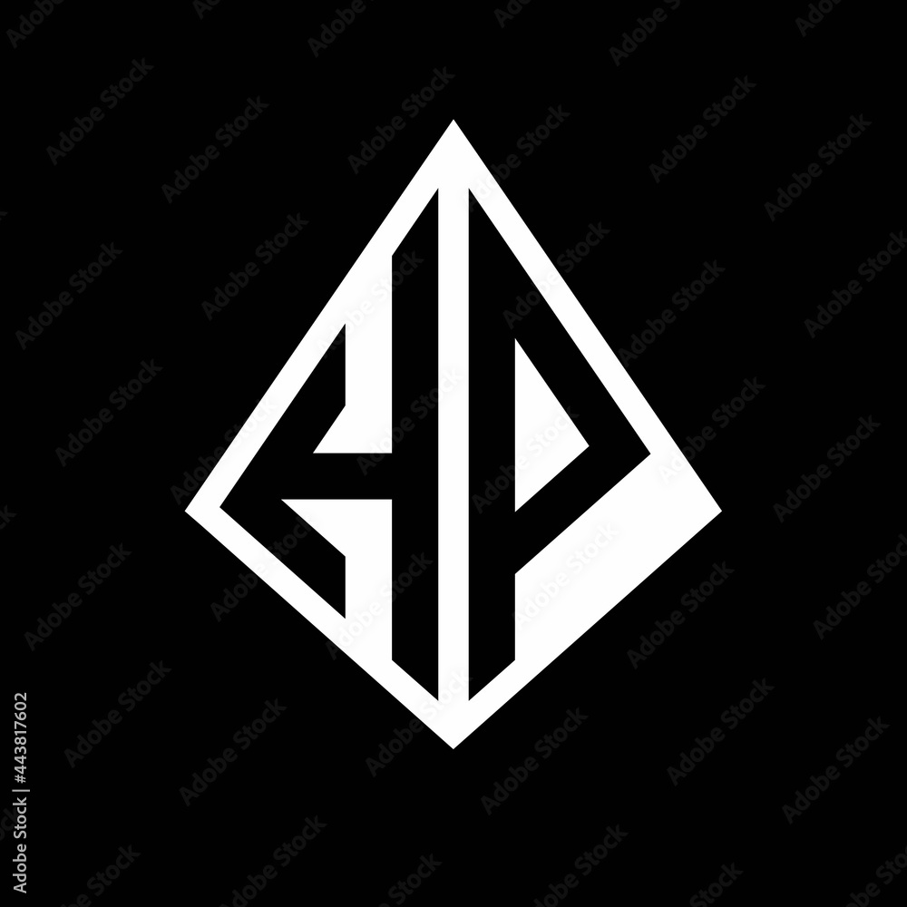 HP logo letters monogram with prisma shape design template Stock Vector ...