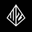 WZ logo letters monogram with prisma shape design template