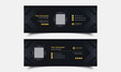 © TahminaB - Corporate email signature design template or mail footer, black color and 2 concepts modern vector banner illustration