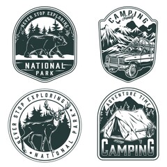 Poster - Outdoor recreation vintage labels