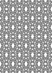 seamless decorative pattern. monochrome ornate ornament. black isolated contour. tile. template, cover, coloring, print.