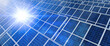 Leinwandbild Motiv Close-up of Solar cell farm power plant eco technology.landscape of Solar cell panels in a photovoltaic power plant.concept of sustainable resources and renewable energy.blue tone.