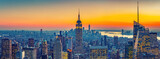 Fototapeta Na ścianę - Aerial view of New York City Manhattan at sunset