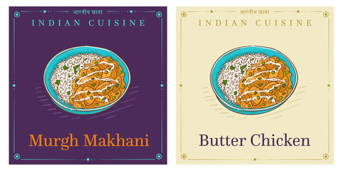 Wall Mural - butter chicken or murgh makhani Indian curry in spicy tomato cream sauce