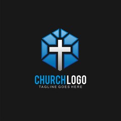 Cross logo for church design template or icon cross for christian community 