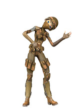 Soldier Girl Cartoon Girl Is Doing A Robot Dancing