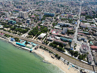 Wall Mural - Makhachkala, view of the beach and city center