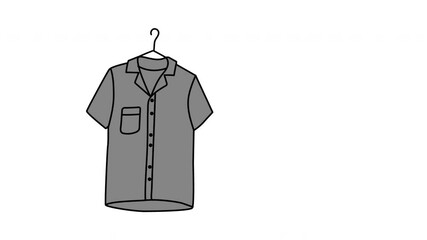 Wall Mural - Short-sleeved shirt, casual clothing seamless looped animation. Grey color. White background.	