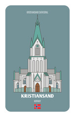 Poster - Kristiansand cathedral in Kristiansand, Norway