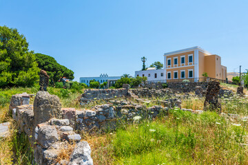 Ancient Roman Agora ruins in Kos Island