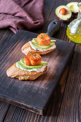 Wall Mural - Sandwiches with cream cheese, avocado and salmon