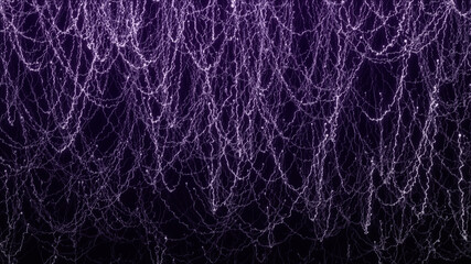 Wall Mural - Flowing abstract shine glowing particles with trail. Spider web