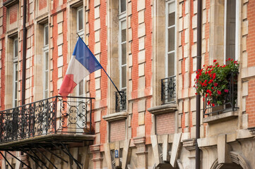 facade of old building in Marais district