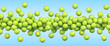 © 3d_kot - Many tennis balls flying on blue background. Realistic vector background