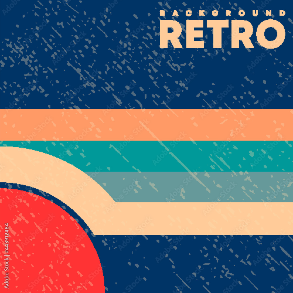 Retro design background with vintage grunge texture and colored lines ...