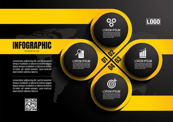 Wall Mural - infographics business, process chart design template for presentation, abstract timeline elements.
